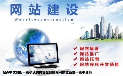 起点中文网把一篇小说的内容全部删光可以重新建一篇小说吗